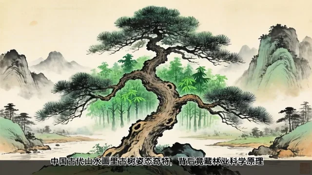 中国古代山水画里古树姿态奇特，背后竟藏林业科学原理(图1)