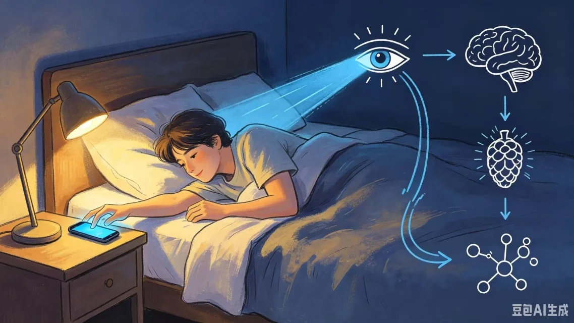 半夜手机蓝光伤睡眠，蓝光抑制褪黑素危害健康(图3)