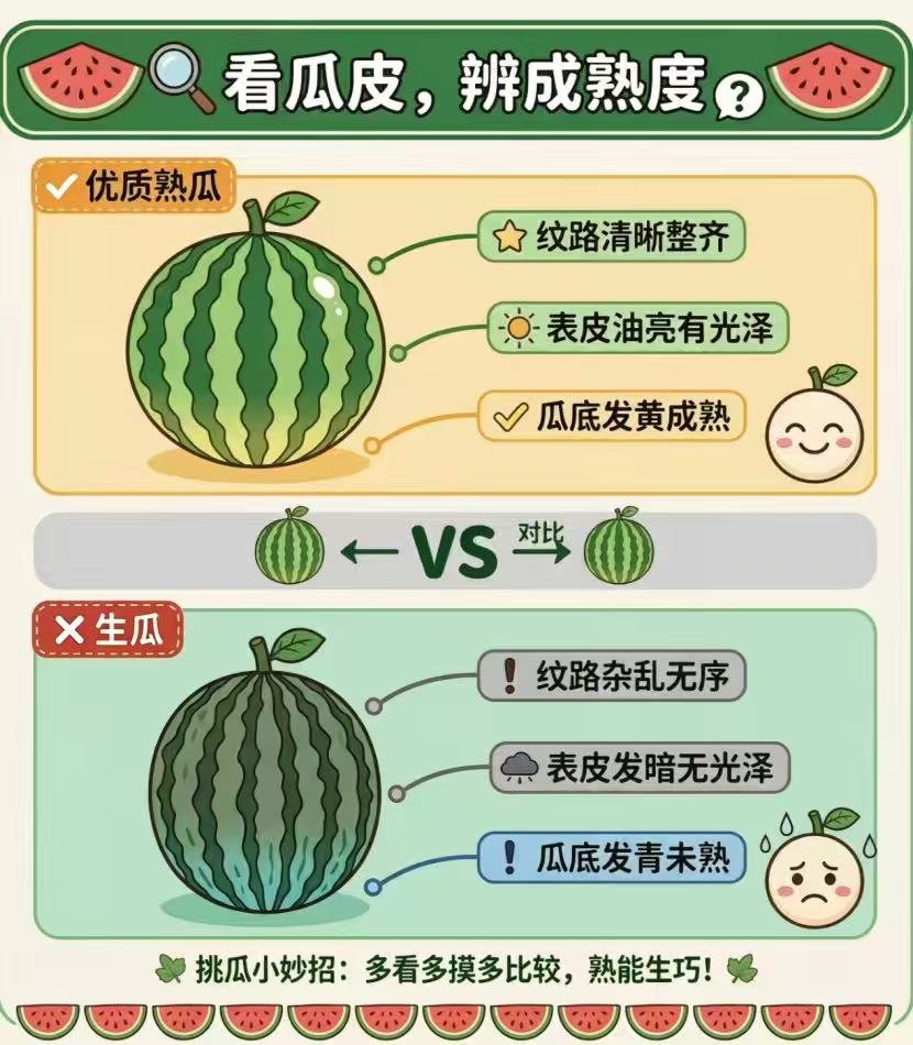挑西瓜不再靠运气！老瓜农教你3招，次次买到甜沙瓤(图2)