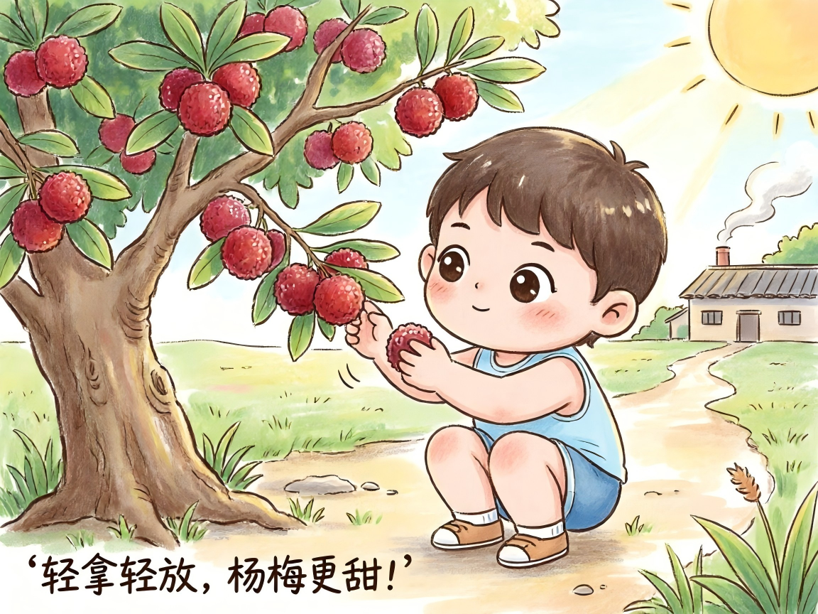 带孩子摘杨梅，学农业知识；果农靠科技让杨梅身价倍增(图3)