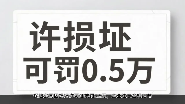 保险公司因损坏许可证被罚0.5万，企业注意合规细节