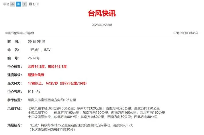 超强台风巴威来袭 多大威力?何时影响福建?(图2) 超强台风巴威来袭 多大威力?何时影响福建?(图2)