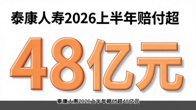 泰康人寿2026上半年赔付超48亿元 泰康人寿2026上半年赔付超48亿元 (图1)