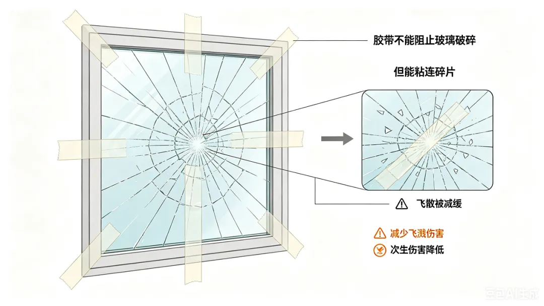 米字形封窗防台风有用吗?胶带真实作用揭秘(图2) 米字形封窗防台风有用吗?胶带真实作用揭秘(图2)