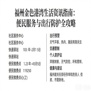 福州金色港湾生活资讯指南：便民服务与出行防护全攻略